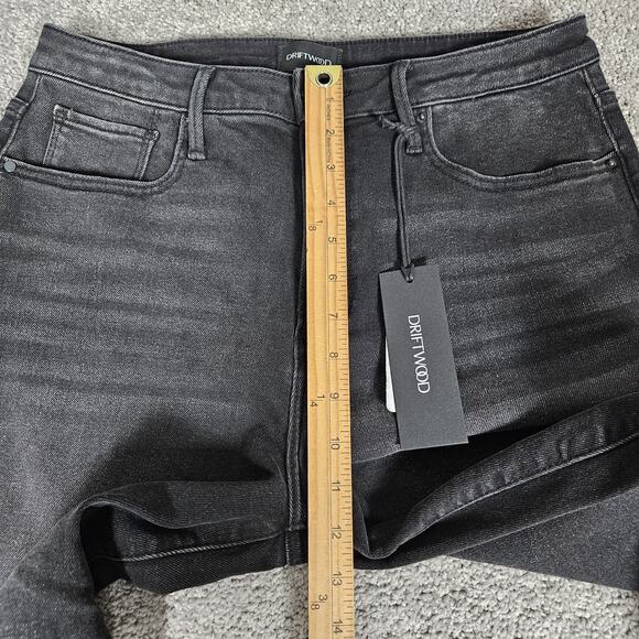 Driftwood Martha Jeans Women's 31 Black Wide Leg High Rise Denim Boho Chic - Picture 6 of 9